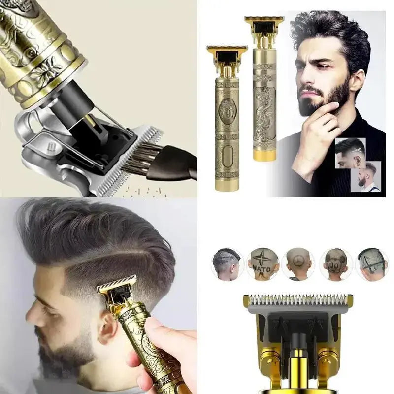 Máquina portátil profissional  De cortar cabelo e barba masculina