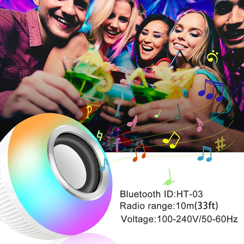 Lâmpada Led Caixa de Som Bluetooth com Controle de 12W