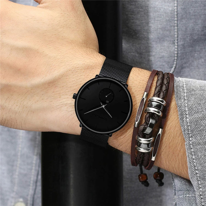 Relógios de quartzo masculino simples moda negócios japan Wristwatch Clock Male Relogios, Crrju