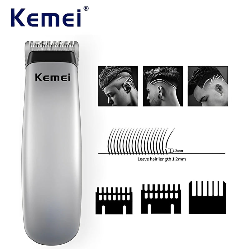 Kemei mini aparador de cabelo portátil com bateria substituível para homens KM-666