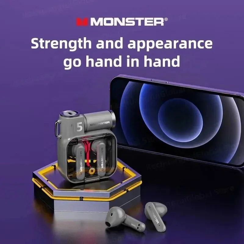Monster-XKT15 Fones De Ouvido Bluetooth, Headset Estéreo HiFi, Long Standby Esportes Earbuds
