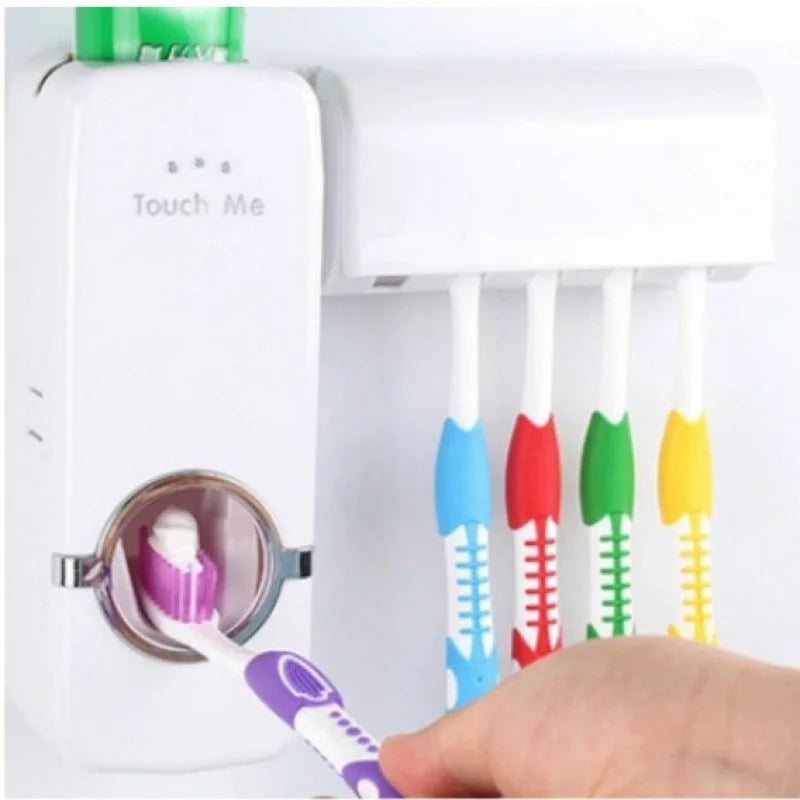 Aplicador automatico de creme dental + suporte de escova de dente
