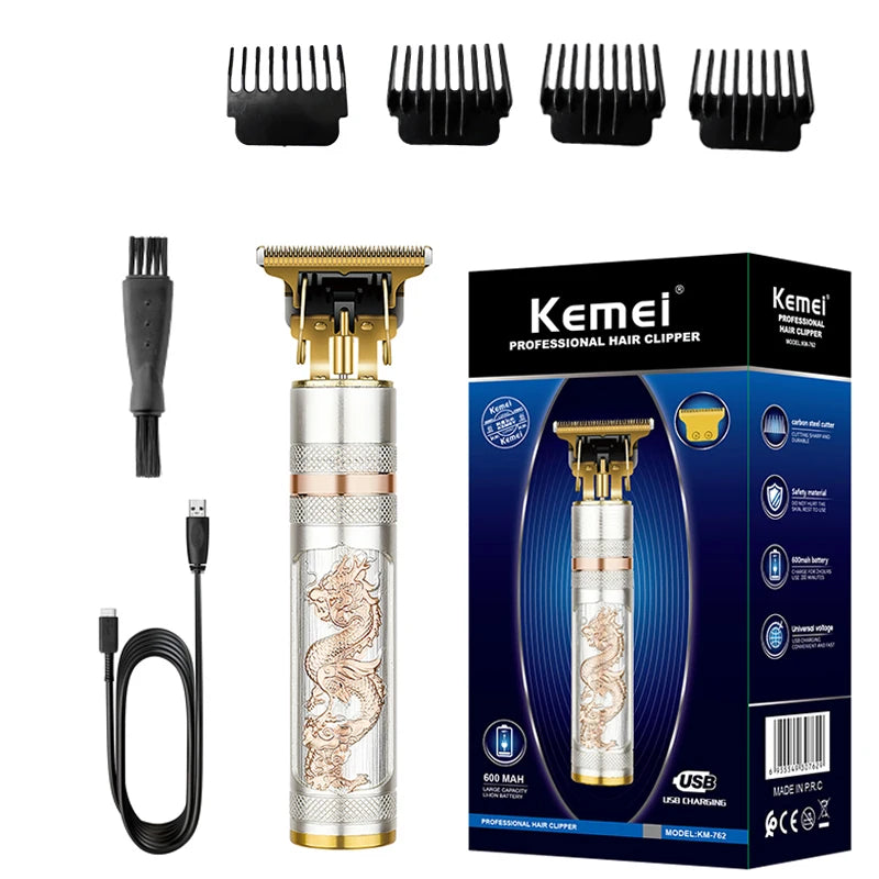 Maquininha para cabelo e barba profissiona sem fio recarregavel- Kemei