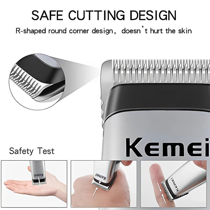 Kemei mini aparador de cabelo portátil com bateria substituível para homens KM-666